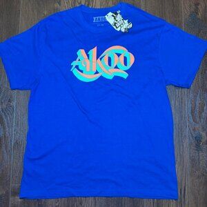 AKOO Graphic T-Shirt Blue 3XL Big Logo Streetwear Cotton Tee NWT Mens